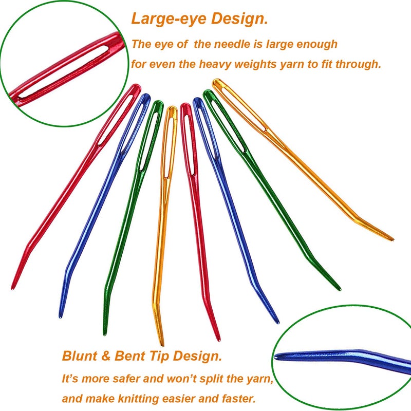 Y-Axis 24 Pcs Assorted Yarn Needles Bent Tapestry Needle Weaving Needle Darning Needles with Storage Box + Knitting Stitch Counter + Needle Threader - Image 3